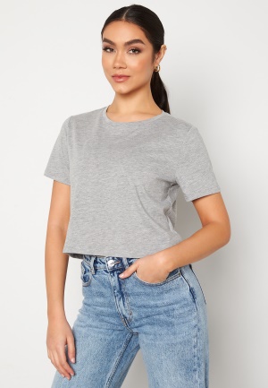 Pieces Crina SS Crop Top 2-Pack Light Grey Melange M