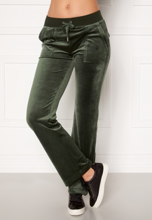 Juicy Couture Del Ray Classic Velour Pant Dark Moss M