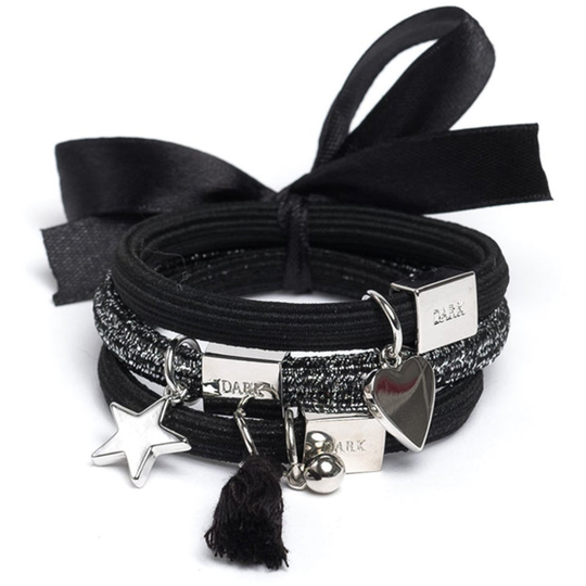 Hair Ties 3 pk Charm Combo, Dark Ponnarit, Pinnit & Hiusklipsit