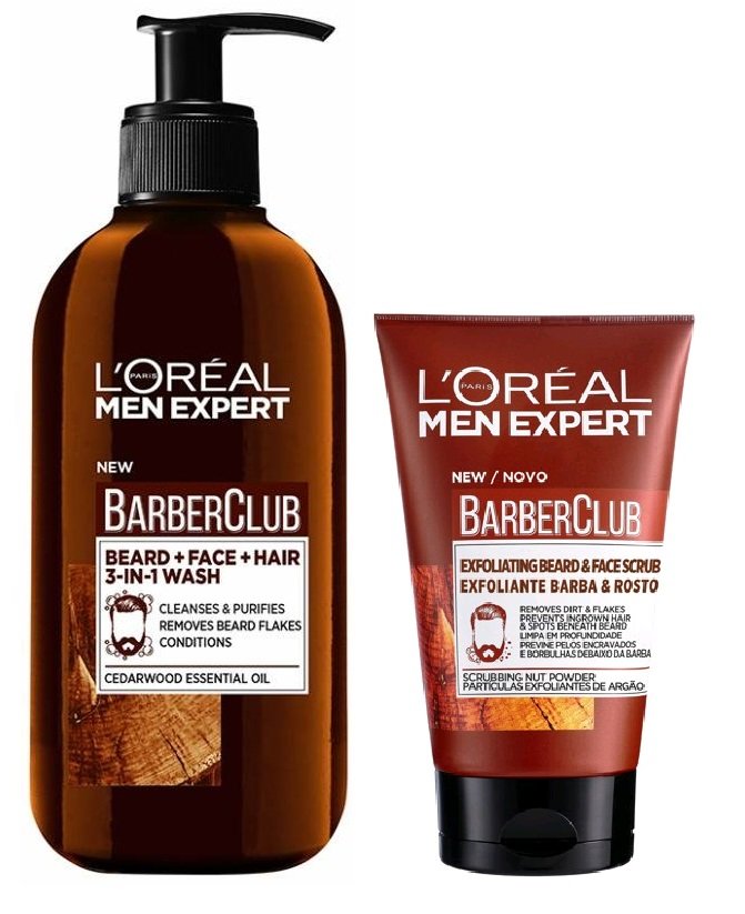 L'Oréal - Men Expert Barber Club Beard and Face Wash 200 ml + Exfoliating Beard&Face Scrub 100 ml