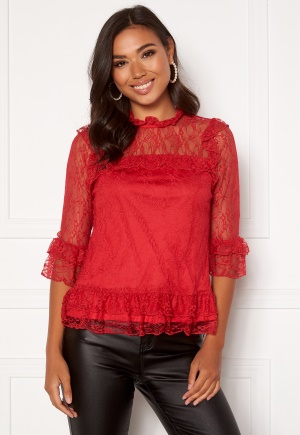 Happy Holly Isabella lace top Red 48/50