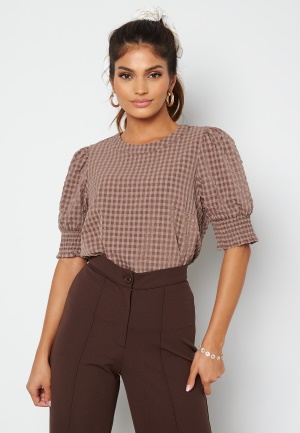 VERO MODA Madison 2/4 O-Neck Puff top Deep Taupe L