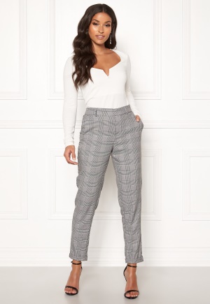 VERO MODA Maya MR Loose Check Pant Black Checks: White S/30