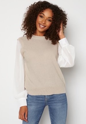 ONLY Breonne L/S Pullover Knit Pumice Stone XL