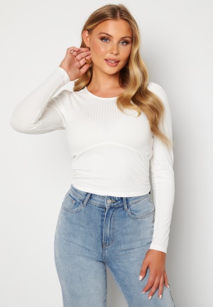 BUBBLEROOM Ilona rib top Offwhite S