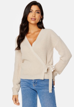 VERO MODA Lea LS Wrap Cardigan Oatmeal S