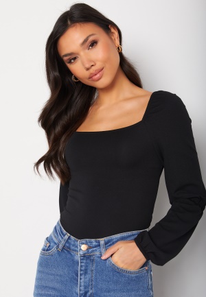 BUBBLEROOM Liva square neck top Black L