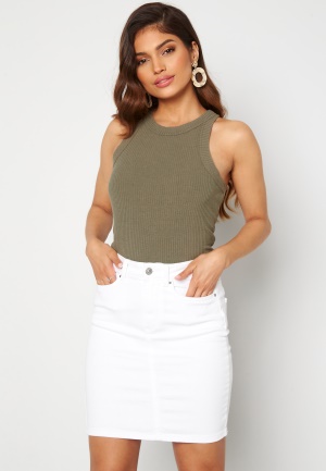 Happy Holly Charlie rib tanktop Light khaki green 44/46