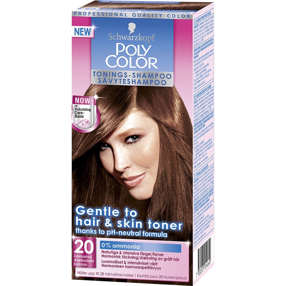 Schwarzkopf Poly Color Hair Toning Shampoo, 20 - Chestnut, Schwarzkopf Hiusvärit