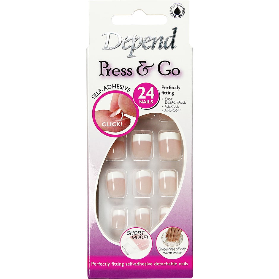 Depend Press & Go Adhesive Fake Nails 6091 - Lyhyt Malli, Depend Depend Kynsilakat
