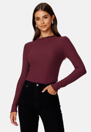 ONLY Emma L/S High Neck Top Madder Brown S