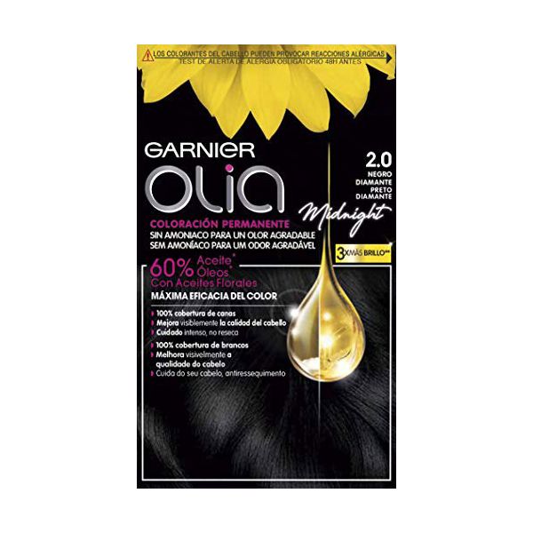 Pysyvä väriaine Olia 2.0 Black Diamond Garnier Ammoniakkivapaa (4 Kappaletta)
