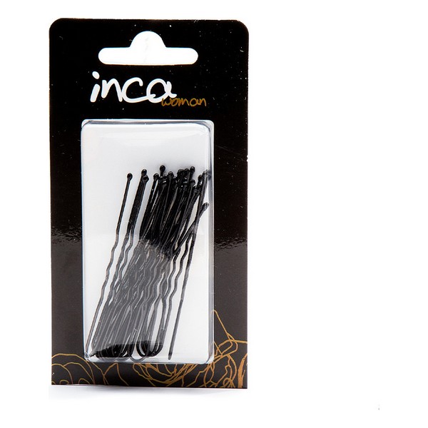 Ponnarihiuspinnit Inca Musta 6 cm (20 Kappaletta)