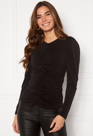VERO MODA Megane L/S Rouching Top Black L
