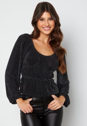 BUBBLEROOM Juni sparkling top Black / Silver L