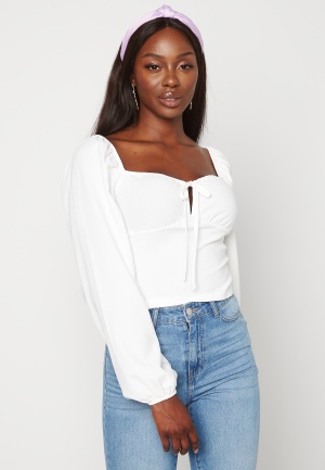 BUBBLEROOM Olivia puff sleeve top Offwhite XS