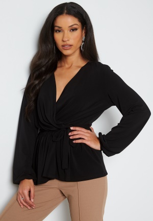 ONLY Furious Glitter Wrap Top Black XS