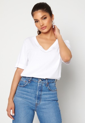 SELECTED FEMME Standard SS V-Neck Tee Bright White XS