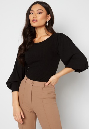 BUBBLEROOM Gry rib top Black L