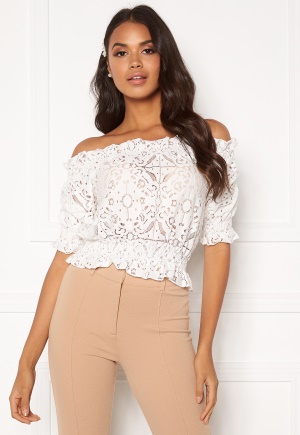 BUBBLEROOM Peaches off shoulder top White 38