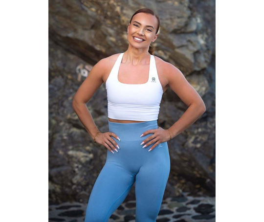 M-NUTRITION Sports Wear Seamless Butt Booster tights, Baby Blue