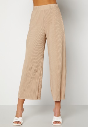 BUBBLEROOM Lola pleated cropped trousers Beige S