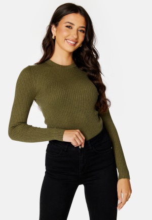 SELECTED FEMME Lydia New Rib LS Knit Ivy Green Detail:MEL S