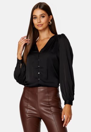 VILA Ellette V-Neck L/S Shirt/SU Black 44