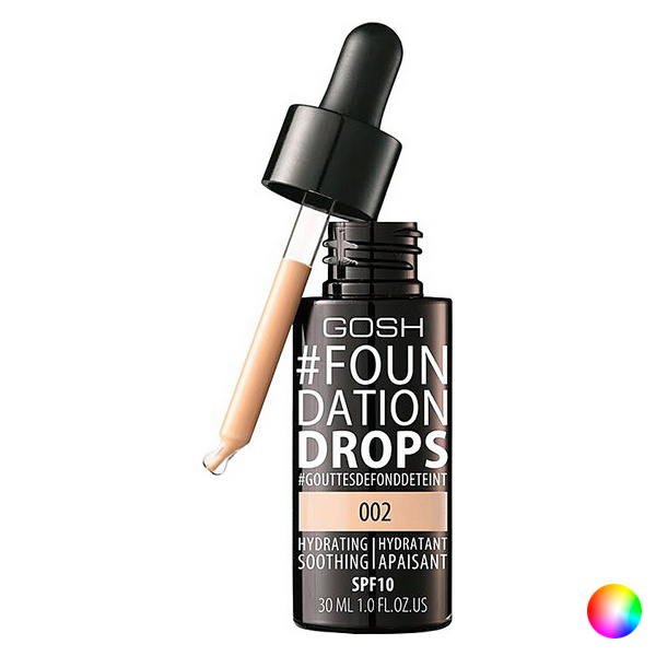 Nestemäinen meikin pohjustusaine Foundation Drops Gosh Copenhagen SPF 10 (30 ml)(Väri 004 - natural 30 ml)