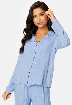 BUBBLEROOM Roslyn pyjama shirt Light blue / Offwhite XS