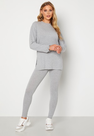BUBBLEROOM Lara rib set Light grey melange L