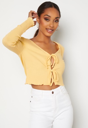 ONLY Jeanett Life L/S Cardigan Box Top Straw L