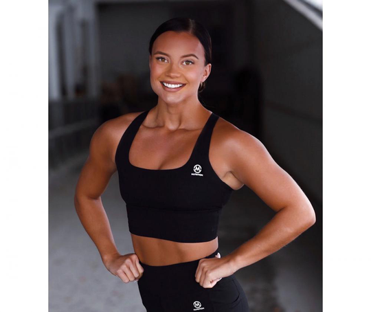 M-NUTRITION Sports Wear Longline Sports Bra, Black