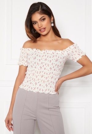 BUBBLEROOM Saga smock top White / Floral S