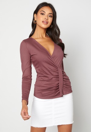 Chiara Forthi Elena wrap top Dark old rose M