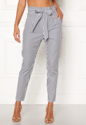 VERO MODA Eva Loose Paperbag Pants Snow White/stripes S/32