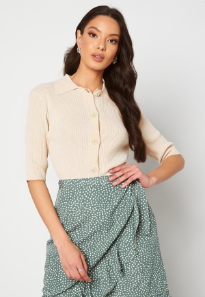 SELECTED FEMME Ally SS Knit Poloneck Sandshell L