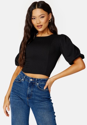 BUBBLEROOM Piper puff sleeve top Black XS