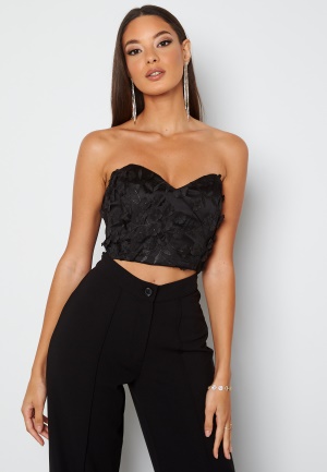 Moments New York Zaria Dark Flower Top Black 36