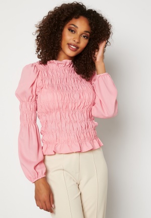 Pieces Trish LS Smock Top Cameo Pink S