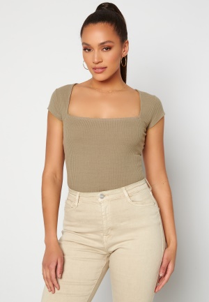 Alexandra Nilsson X Bubbleroom Squareneck T-shirt Brown L