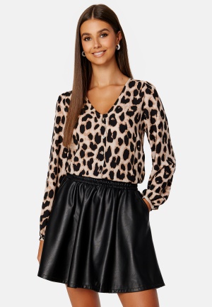 ONLY Sonja Life L/S Button Top Cloud Dancer AOP:Vim XS