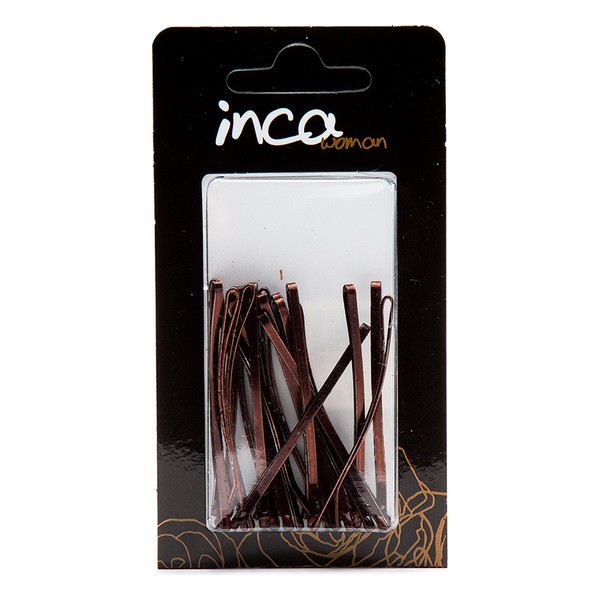 Ponnarihiuspinnit Inca Ruskea 5 cm (20 Kappaletta)