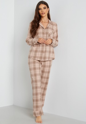 Pieces Era Pyjamas Set Rose Dust Checks L
