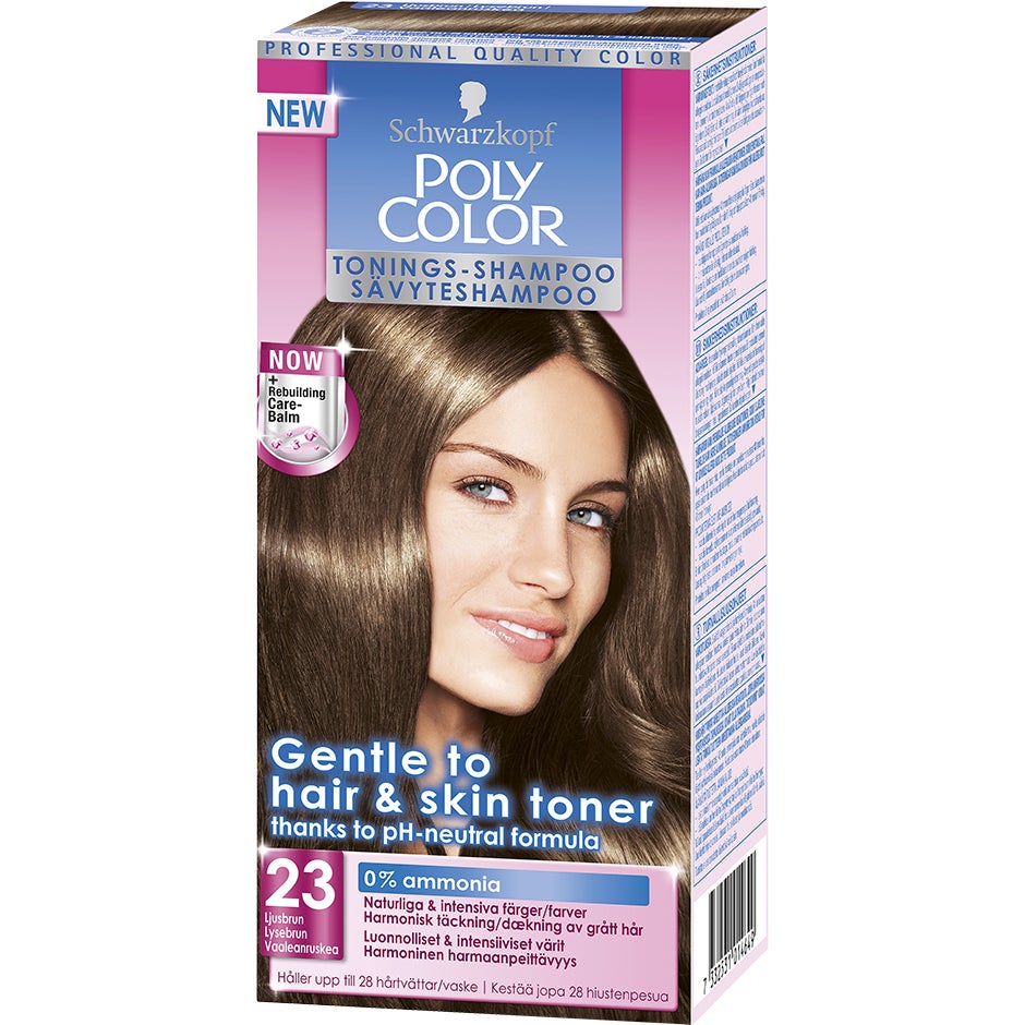 Schwarzkopf Poly Color Toning Shampoo, 23 - Light Brown, Schwarzkopf Hiusvärit
