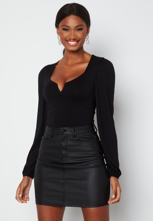 BUBBLEROOM Rudina puff sleeve top Black S