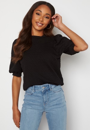 VILA Bulina 2/4 Sleeve Top Black XS