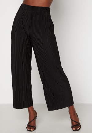 BUBBLEROOM Lola pleated cropped trousers Black L