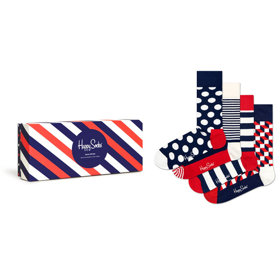 4-Pack Classic Navy Socks Gift Set, Happy Socks Bokserit ja sukat