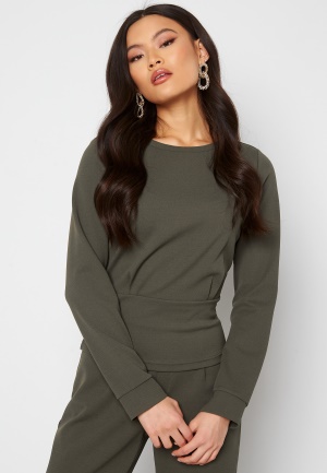 Happy Holly Avery cuff top Dark khaki-green 40/42
